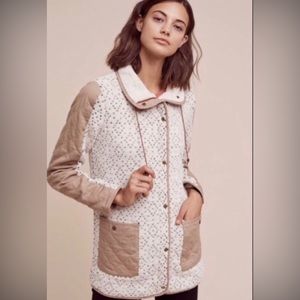 Anthropologie Sleeping on Snow Lake Placid Quilted Jacket Lined Pockets Size S